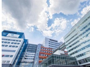 A view of Block C and D buildings at the MUHC super hospital in June 2014.