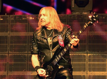 Judas Priest bassist Ian Hill in concert at the Bell Centre in Montreal Monday October 06, 2014.  (John Mahoney  / THE GAZETTE)