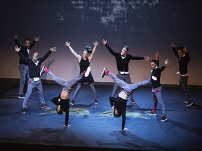 Flying Steps perform during Red Bull Flying Bach on tour, at Teatro Universidad de Concepcion, in Concepcion, Chile on August 19, 2014.