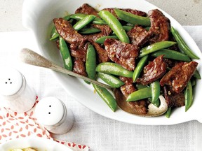 A beef stir-fry is flavoured with ginger in this fast and easy dish.