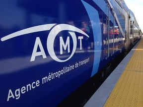 An AMT train at the inauguration of the Mascouche train station on the Train de l'Est, Tuesday, Sept. 9, 2014.