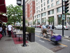 Bke path on de Maisonneuve Blvd. in July 2011.