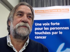 Cancer patient Jacques Labelle at news conference on Monday, Oct. 6, 2014. A coalition is demanding that the provincial government review its policy on cancer drug approval for patients.