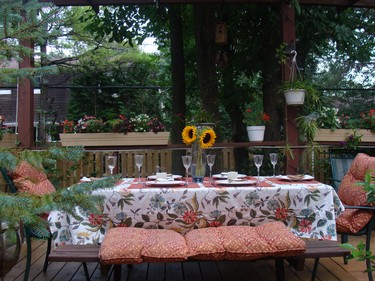 Table is all ready for a nice BBQ on the patio.