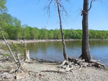 Sunny weather brings a lot of people to the beach at Cap St. Jacques.