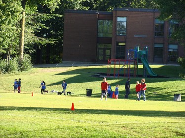 Kids playing outside Windermere School.