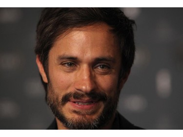 Mexican actor Gael Garcia poses for photographers during his red carpet walk during the Fenix Iberoamerican Film Awards at the Esperanza Iris Theater in Mexico City, Thursday Oct. 30, 2014.