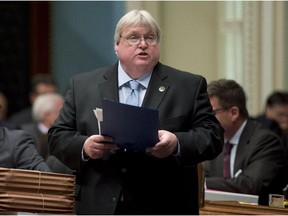 Quebec Health Minister Gaétan Barrette during question period, Tuesday, Oct. 7, 2014, at the legislature in Quebec City.