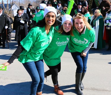 The gang from Global TV Montreal at the parade in Hudson for Saint Pats,  all smiles.