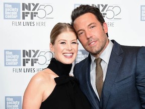 Rosamund Pike, left, and Ben Affleck attend the world premiere of Gone Girl during the 52nd New York Film Festival on September 26, 2014 in New York City. (Dimitrios Kambouris/Getty Images)