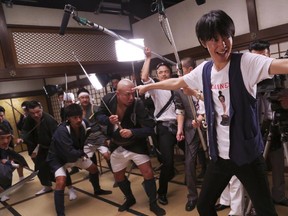 Hiroki Hasegawa (front) stars in Why Don't You Play in Hell?, a defiantly silly film by Sion Sono.