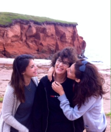 Enjoying together time with her daughters On one of the many beaches of Les illes de la Madeline &ampnbsp;
