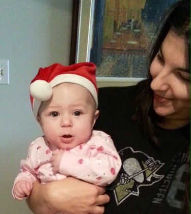 Ema and baby Mila getting ready for Christmas.