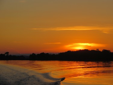 A boat ride on the Ottawa River watching a blazing sunset.