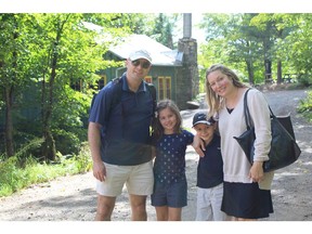 Jeniene Phillips-Birks, winner of this year's Pip award from Camp Kanawana, with her husband, Randall Birks, and their children, Sophie Birks and William Birks.