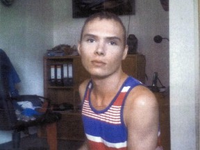 Luka Magnotta is pictured in Berlin in a court photo.