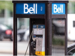 A public Bell telephone booth in 2014.