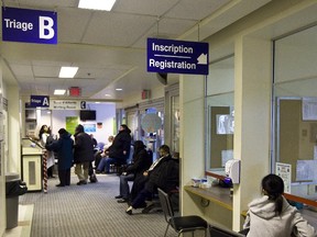 Patients wait at the emergency room of St-Mary's hospital in Montreal.