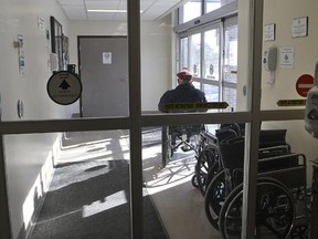 A hospital hallway.