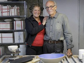 Denise Goyer and Alain Bonneau work together as ceramic artists at home in Carignan. They conceive, design and produce tableware, including teapots, serving platters and bowls, which are as functional as they are beautiful.