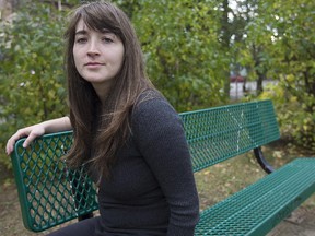 Nurse Ariane Bouchard in Montreal's Hochelaga-Maisonneuve district on Oct. 8, 2014. She's been on burnout leave since April.