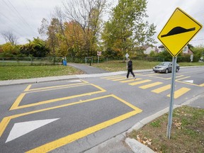 Speed humps on Houde St. near Holleuffer Park in Kirkland.