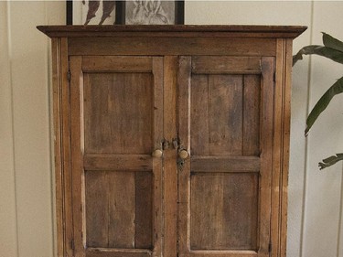 Antique armoire in the living room.