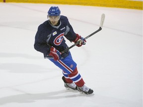 Francis Bouillon skates during Canadiens practice at the Bell Sports Complex in Brossard on Oct. 2, 2014.