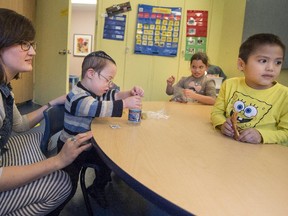 Children at the Donald Berman Yaldei developmental Center in Montreal, Tuesday, Oct. 28, 2014. The centre caters to children with special needs, such as autism and Down syndrome, who range in age from newborn to 18 years.