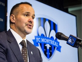 Impact president Joey Saputo announces the creation of a new USL team that will be named FC Montreal during a press conference at Saputo Stadium on Sept. 4, 2014.