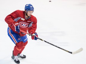 Tim Bozon takes part in the Canadiens' rookie camp at the Bell Sports Complex in Brossard on Sept. 6, 2013.