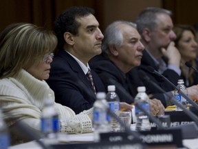 Julien Feldman (second from left} and other commissioners at an English Montreal School Board meeting in March 2008.