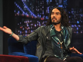 Russell Brand visits "Late Night With Jimmy Fallon" at Rockefeller Center in New York City.