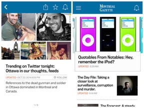 Montreal Gazette smartphone app.