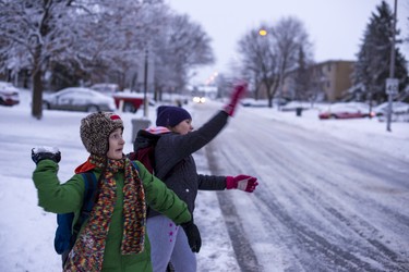 My elementary-school-age kids pass the time waiting for the school bus by throwing snow into the street. It was this "fun" that solved their despair at having to go to school on a day they were sure would be a stay-at-home snow day. Robert Pearson, Pte-Claire, rhp96@yahoo.com