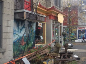 The stairs to a home on St. Antoine St. were destroyed when a car crashed into them Oct. 22, 2014.