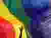 Rainbow flag, symbol of LGBT people.