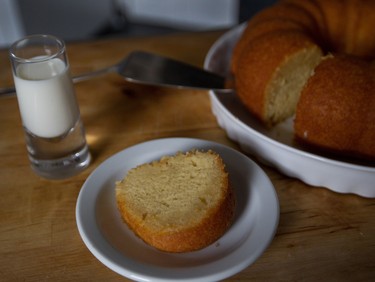 A slice of Liz Vargas' rum cake in Montreal Tuesday, November 4, 2014. The Montreal woman has started a business dedicated to making her Azucar & Ron rum cakes.
