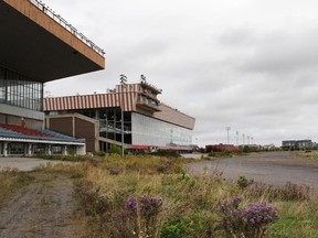 At the site of the former Blue Bonnets racetrack, plants are growing out of a dirt racing surface that crews used to smooth and tend to with the same detail and attention that golf courses lavish on greens. Photo by Ann MacNeill, Special to the Montreal Gazette