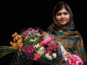 Pakistani rights activist Malala Yousafzai, 17, on October 10, 2014. The Nobel Peace Prize was awarded to Malala Yousafzai and India's Kailash Satyarthi for their work promoting children's rights.