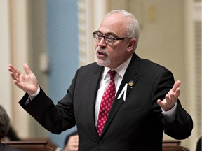 Quebec Finance Minister Carlos Leitao during question period, Tuesday, November 25, 2014 at the legislature in Quebec City.