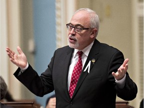 Quebec Finance Minister Carlos Leitão during question period, Tuesday, November 25, 2014 at the legislature in Quebec City.