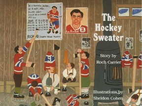 Cover of 1984's The Hockey Sweater by Roch Carrier.