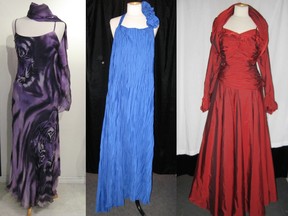 Pour une soirée dresses by Tahari, left, Marie Saint Pierre and Lafayette.