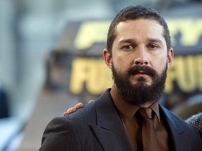 US actor Shia LaBeouf poses during a photocall for the film "Fury", on October 18, 2014 in Paris.