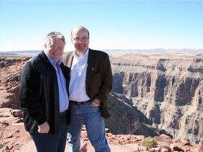 Frank Zampino, right, former chairman of the Montreal executive committee, ia seen on vacation with Quebec construction magnate Tony Accurso in this undated handout photo.