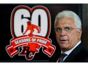 B.C. Lions' general manager Wally Buono has seen the CFL through its lean years, but is now enjoying the league's blooming popularity.

(B.C. Lions' General Manager Wally Buono looks on after the team unveiled their 60th anniversary logo for the upcoming CFL football season in Vancouver, B.C., on Thursday May 16, 2013.