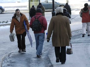 icy sidewalks Montreal