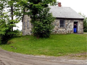 Tibbits Hill School 2003. A hundred years later.  Built in 1844, the one-room fieldstone structure served English-speaking pupils until 1928.