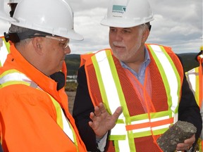 Quebec Premier Premier Philippe Couillard at the Stornoway Diamond Renard project during ground-breaking event.